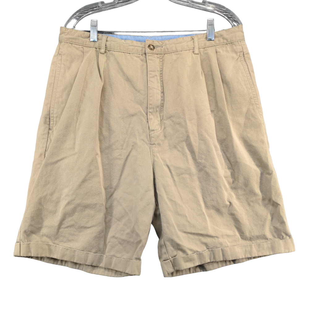 County Seat Mens Chino Shorts Tan Size 36 Slash Pockets Cotton